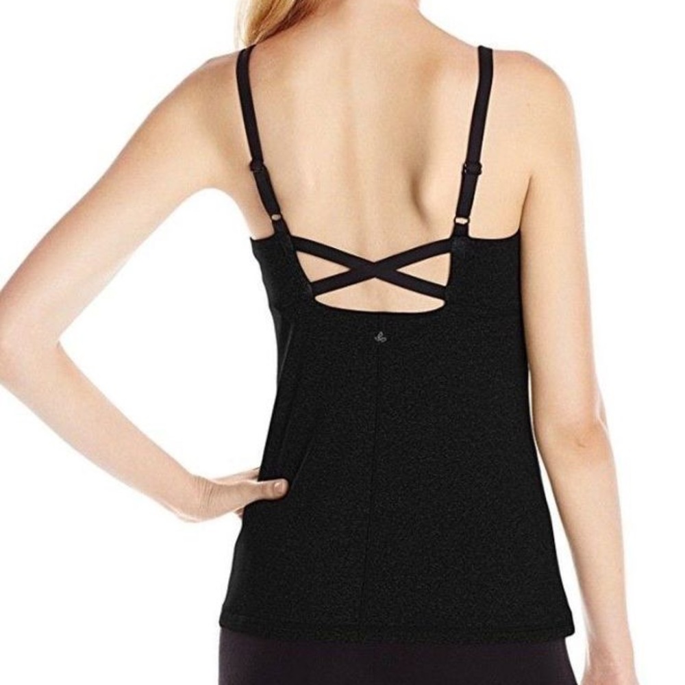 Black Prana Nixie Yoga Tank Top Sz L
